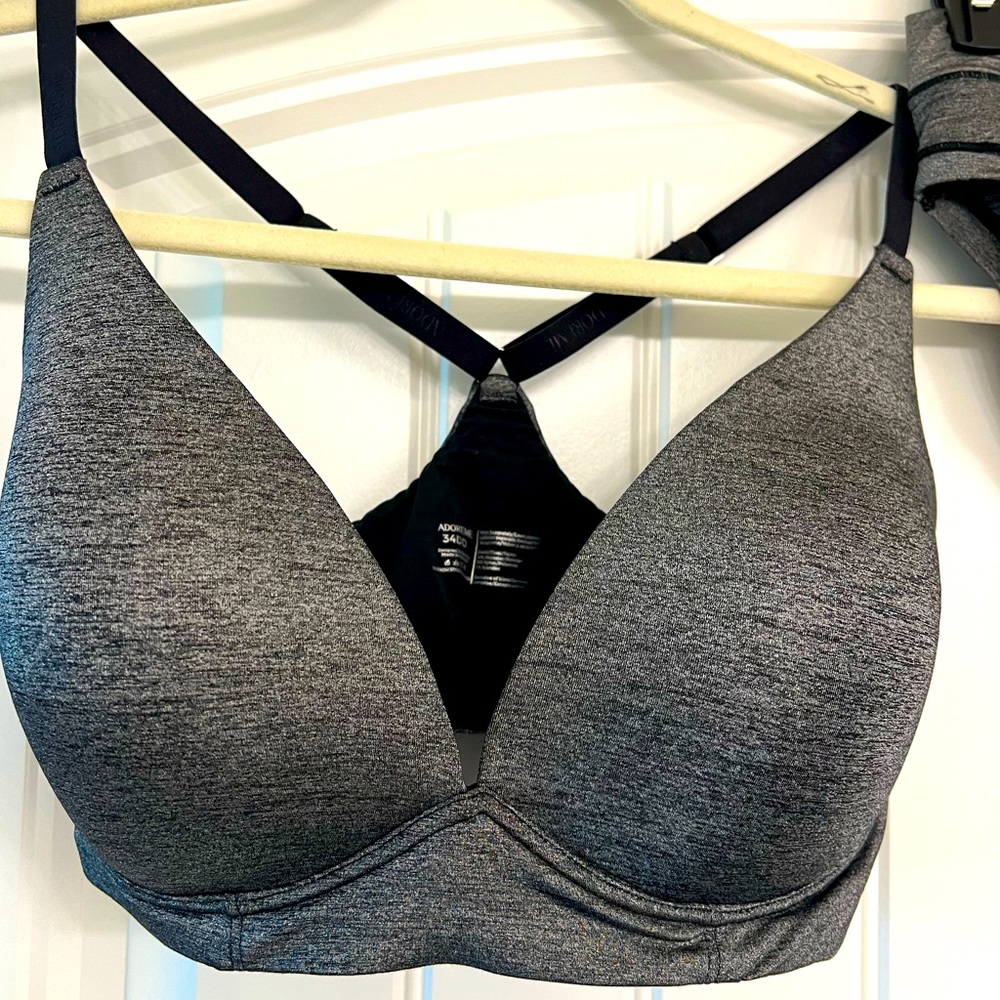 Adore me bra and panty set. Never worn. 34DD bra (no wire) and medium panties